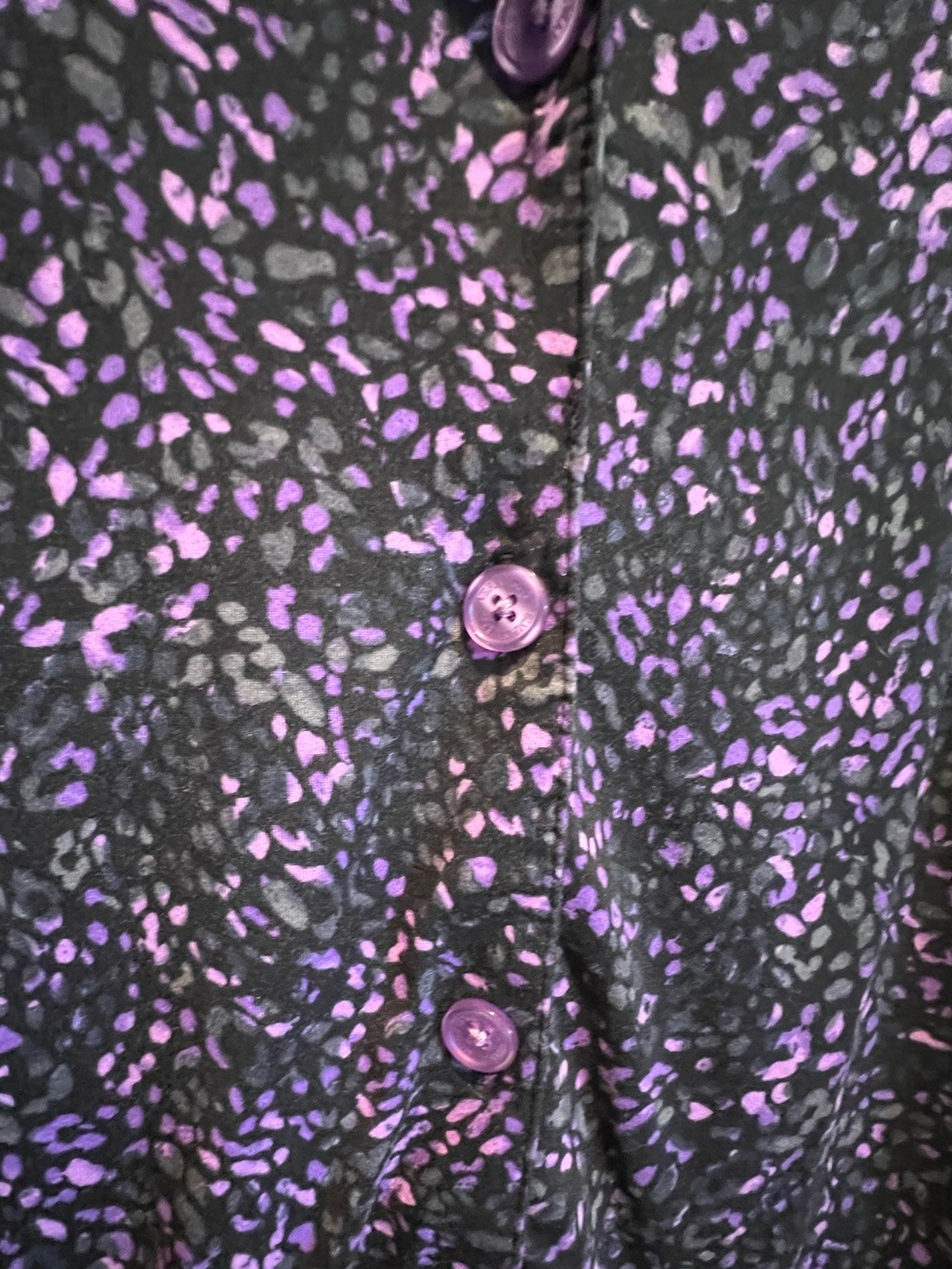 2 Pc Purple💜Printed Pajama Set - Button-Down Top & Pants, Simply Vera - Picture 5 of 14